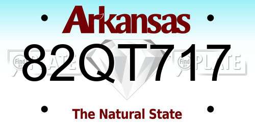 82QT717 Arkansas License Plate