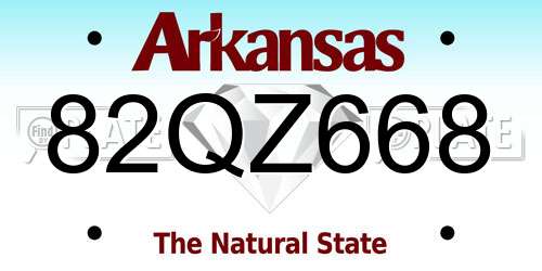82QZ668 Arkansas License Plate