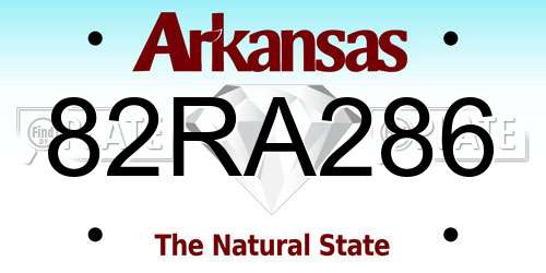 82RA286 Arkansas License Plate