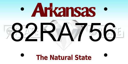 82RA756 Arkansas License Plate