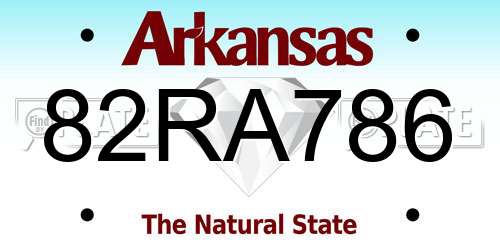 82RA786 Arkansas License Plate