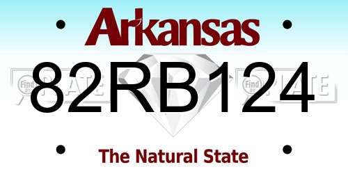 82RB124 Arkansas License Plate