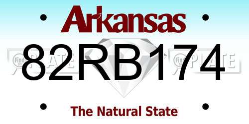82RB174 Arkansas License Plate