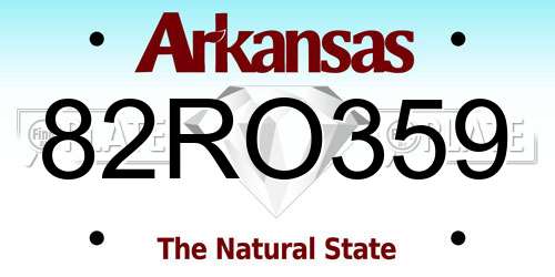 82RO359 Arkansas License Plate