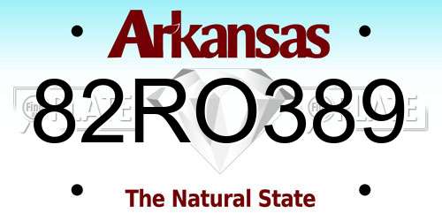 82RO389 Arkansas License Plate
