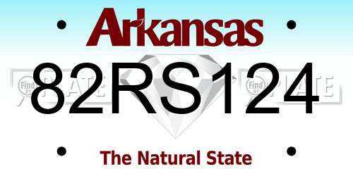 82RS124 Arkansas License Plate
