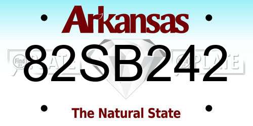 82SB242 Arkansas License Plate