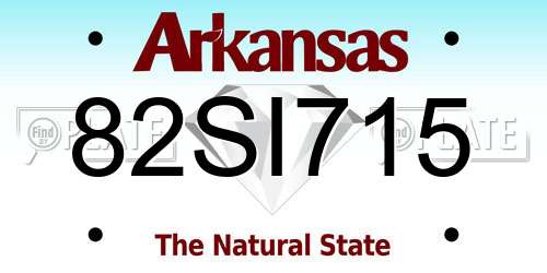 82SI715 Arkansas License Plate