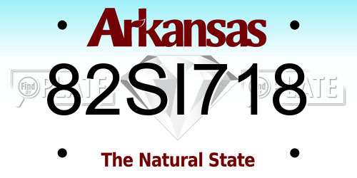 82SI718 Arkansas License Plate