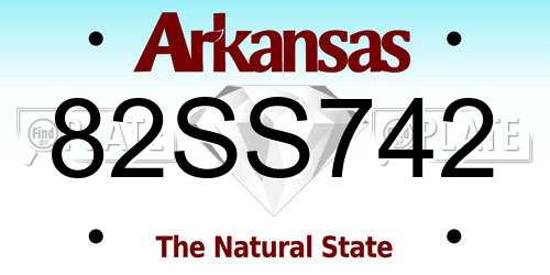 82SS742 Arkansas License Plate