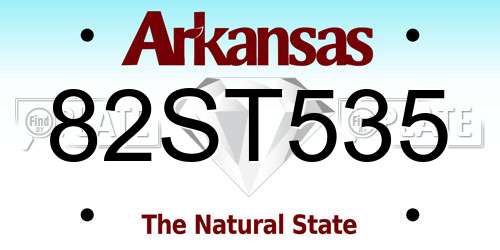 82ST535 Arkansas License Plate