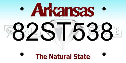 82ST538 Arkansas License Plate