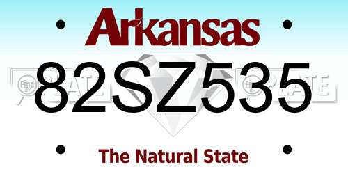 82SZ535 Arkansas License Plate