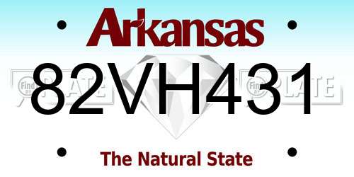 82VH431 Arkansas License Plate