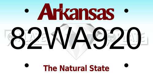 82WA920 Arkansas License Plate