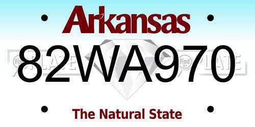 82WA970 Arkansas License Plate