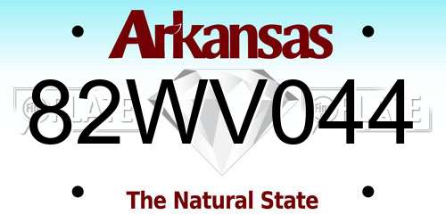82WV044 Arkansas License Plate