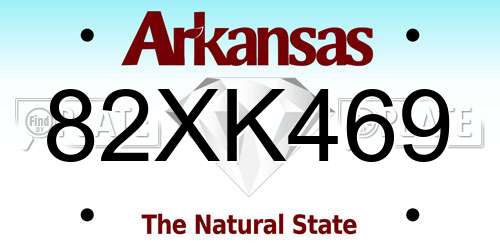 82XK469 Arkansas License Plate
