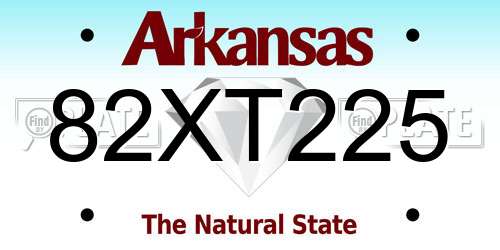 82XT225 Arkansas License Plate