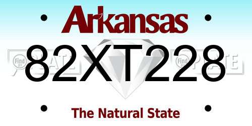 82XT228 Arkansas License Plate