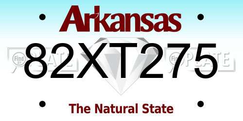 82XT275 Arkansas License Plate
