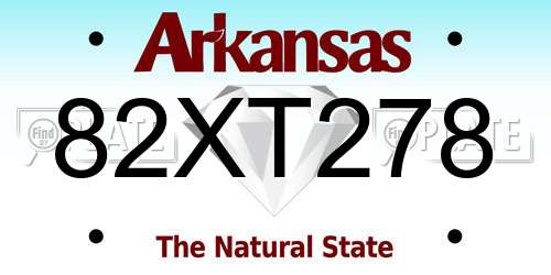 82XT278 Arkansas License Plate