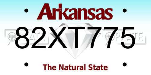 82XT775 Arkansas License Plate