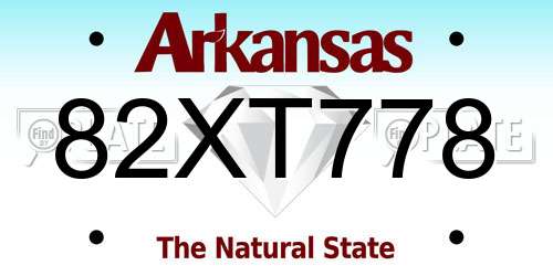 82XT778 Arkansas License Plate