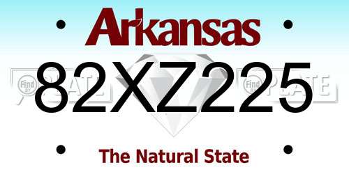 82XZ225 Arkansas License Plate