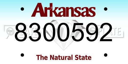 8300592 Arkansas License Plate