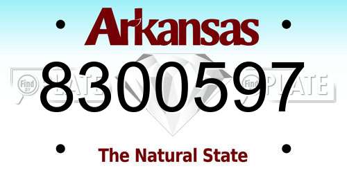 8300597 Arkansas License Plate