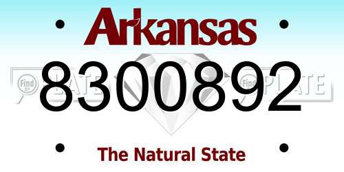 8300892 Arkansas License Plate