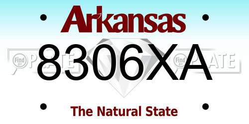 8306XA Arkansas License Plate