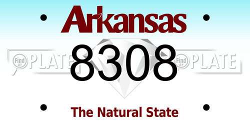 8308 Arkansas License Plate