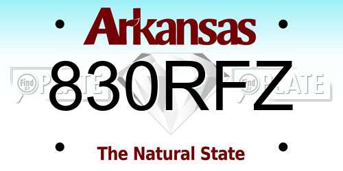 830RFZ Arkansas License Plate