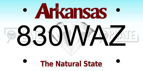 830WAZ Arkansas License Plate
