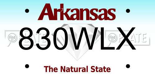 830WLX Arkansas License Plate