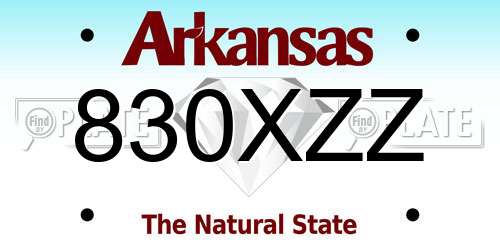 830XZZ Arkansas License Plate