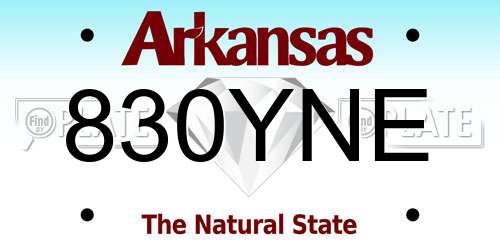 830YNE Arkansas License Plate