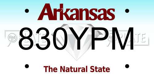 830YPM Arkansas License Plate