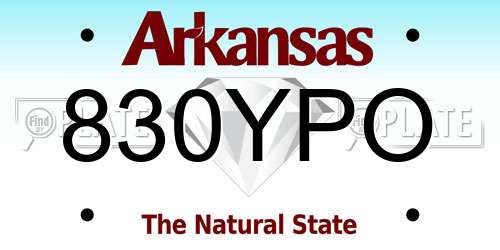 830YPO Arkansas License Plate