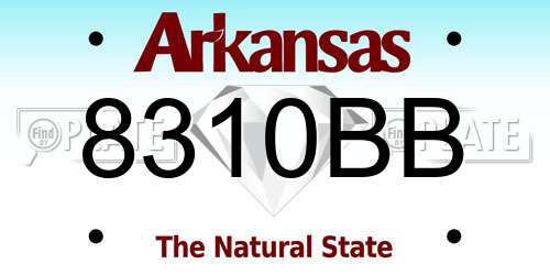 8310BB Arkansas License Plate