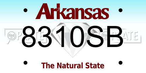 8310SB Arkansas License Plate