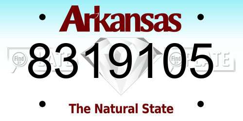 8319105 Arkansas License Plate