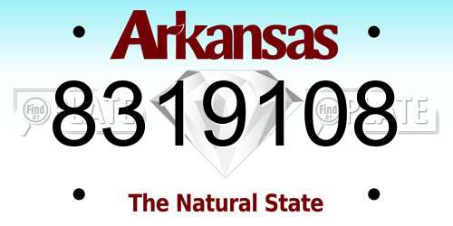 8319108 Arkansas License Plate