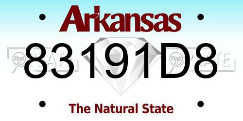 83191D8 Arkansas License Plate