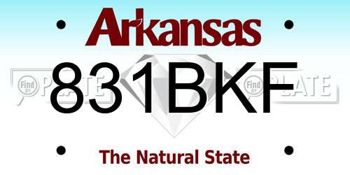 831BKF Arkansas License Plate