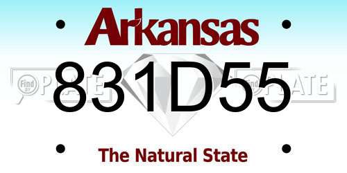 831D55 Arkansas License Plate