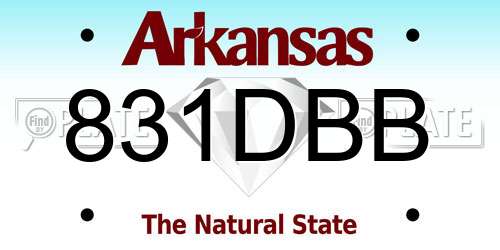 831DBB Arkansas License Plate