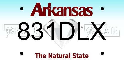 831DLX Arkansas License Plate